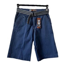 Lee Dungarees Relaxed Sure 2 Fit Boys Shorts Belt Adj Waist Blue Cotton 18R New